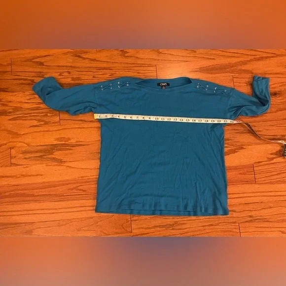 Chaps- Teal 3/4 Sleeve Women's Top Size L - Picture 5 of 8